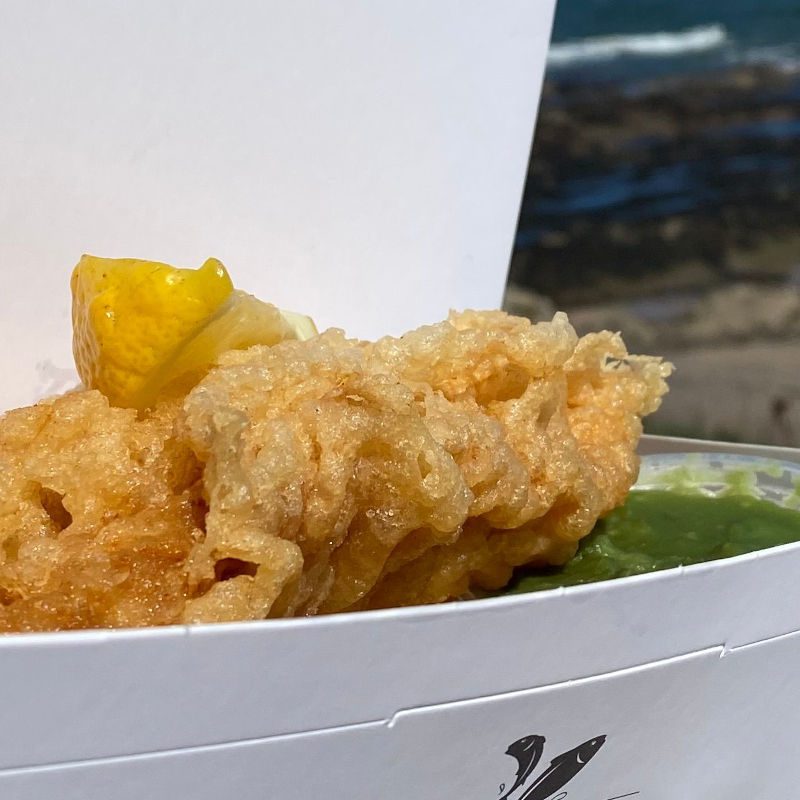 Takeaway fish and chips by the beach in St Andrews