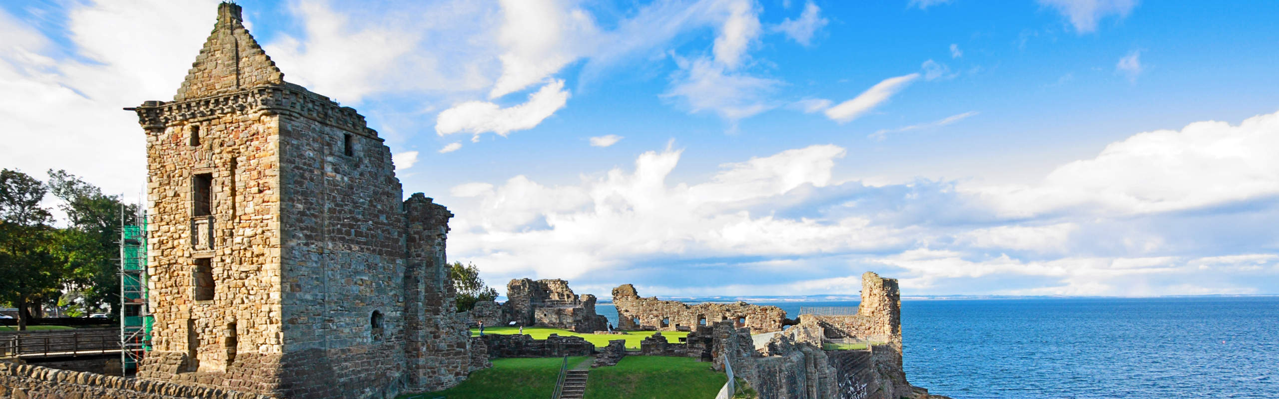 Ruins of St Andrews Castle in Scotland